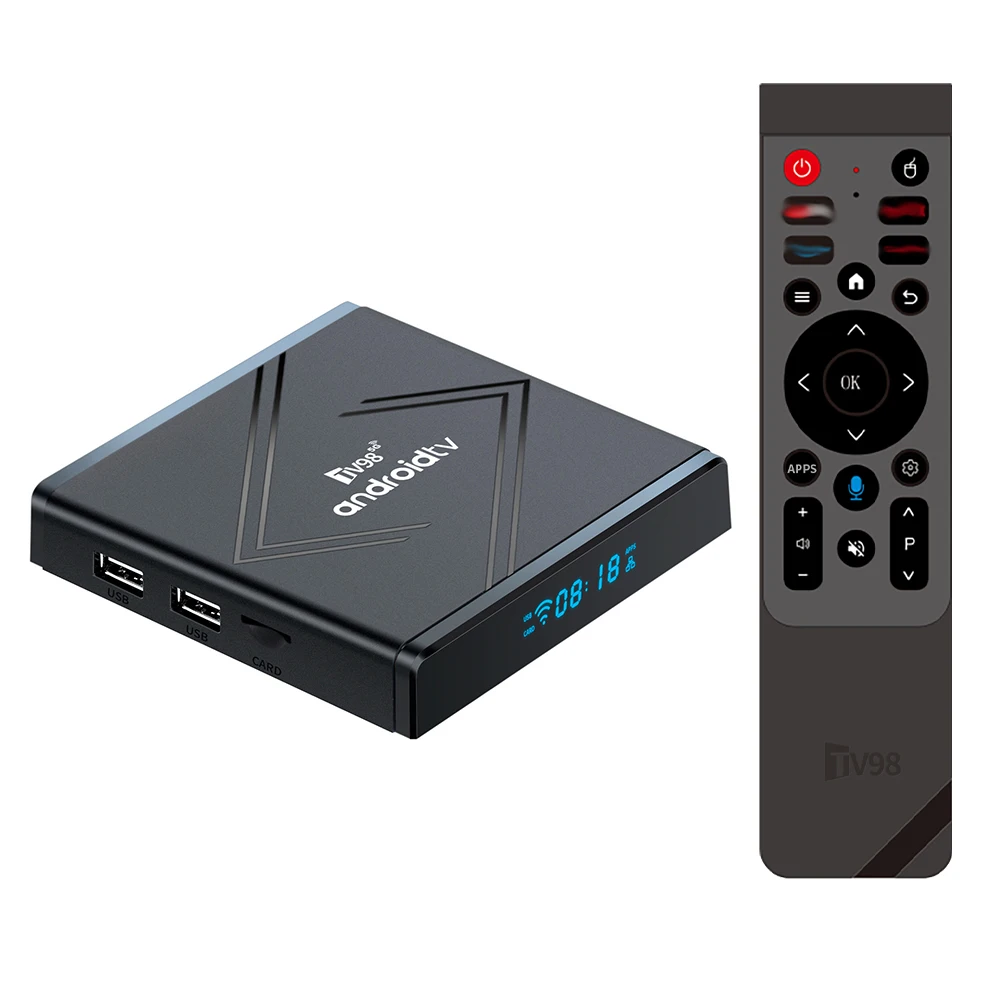 4K TV98 ATV PLUS Android 14 TV Box, Quad Core, 2.4G/5G WiFi, 1GB/2GB Memory, Smart Box with 8GB/16GB Storage, 1-Year Warranty
