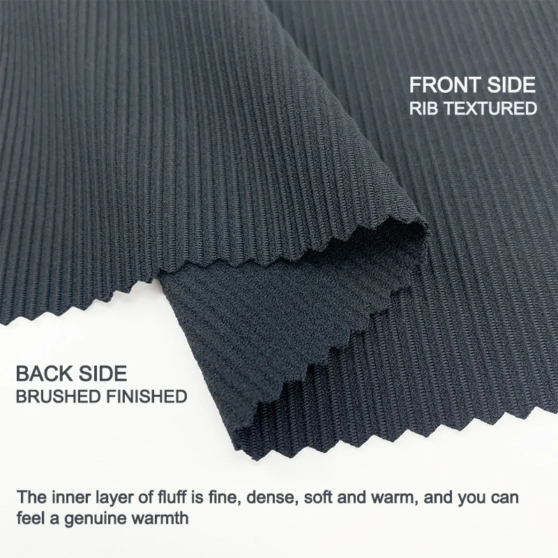 Eco-Friendly 4 Way Stretch Heavyweight Thermal Fabric - Brushed Interlock Rib Soft Warm Keeping Breathable for Girls' Leggings factory