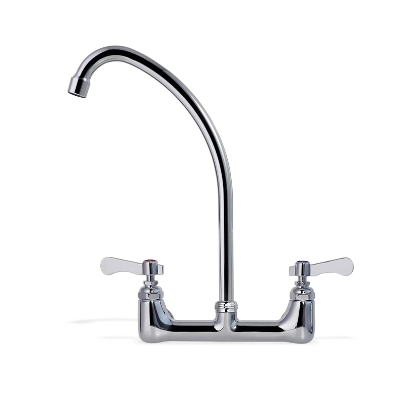 High Quality Commercial Kitchen 5/12 Inch Faucets Sink Taps with Wall-mounted Two Handles Bathroom Kitchen Faucet Tap Customized manufacture