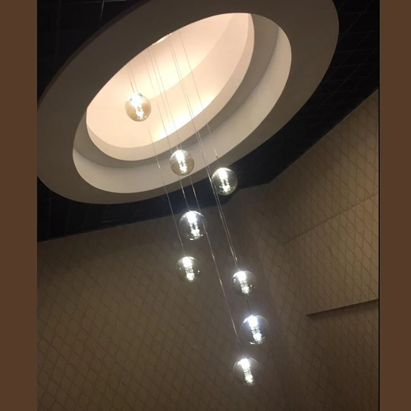 Дуплекс лестницы хрустальные люстры современной гостиной ресторана художественная люстра оригинальные часы с вращающимся Хрустальная