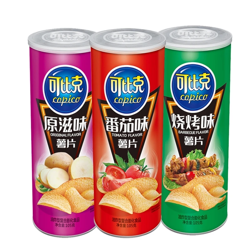 中国ポテトチップス缶詰チップスナックエキゾチックチップスナック105g