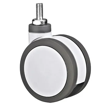 High Quality 100mm Standard Caster Wheels Light Duty Medical Supplies Twin Wheel Swivel with Bolt Plastic Material