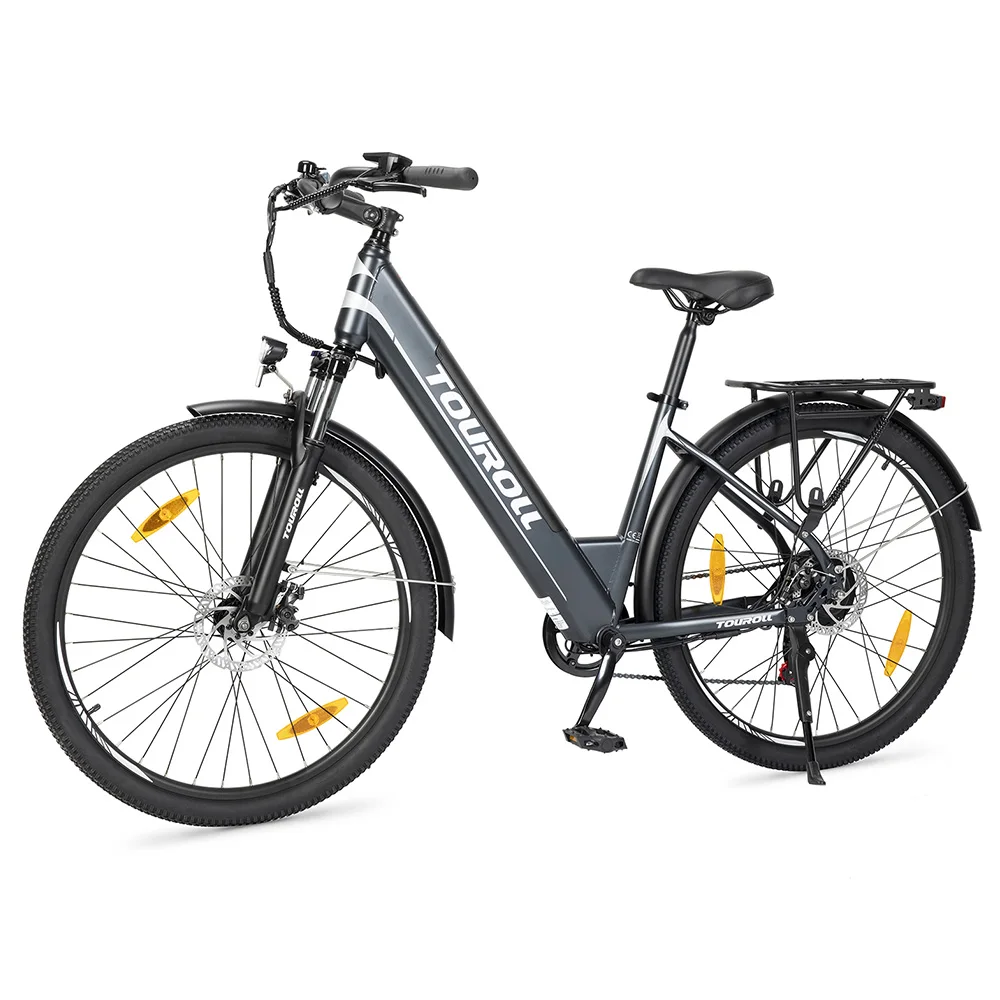 EU Stock City Bike 27,5 Zoll 250W 15,6 Ah Touroll J1ST Trekking rad mit mechanischer Scheiben bremse und E-Bremse