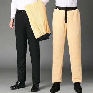 Men's Warm Autumn Trousers with Midweight Cotton and Mid Waist Design Eco-Friendly to Prevent Cold