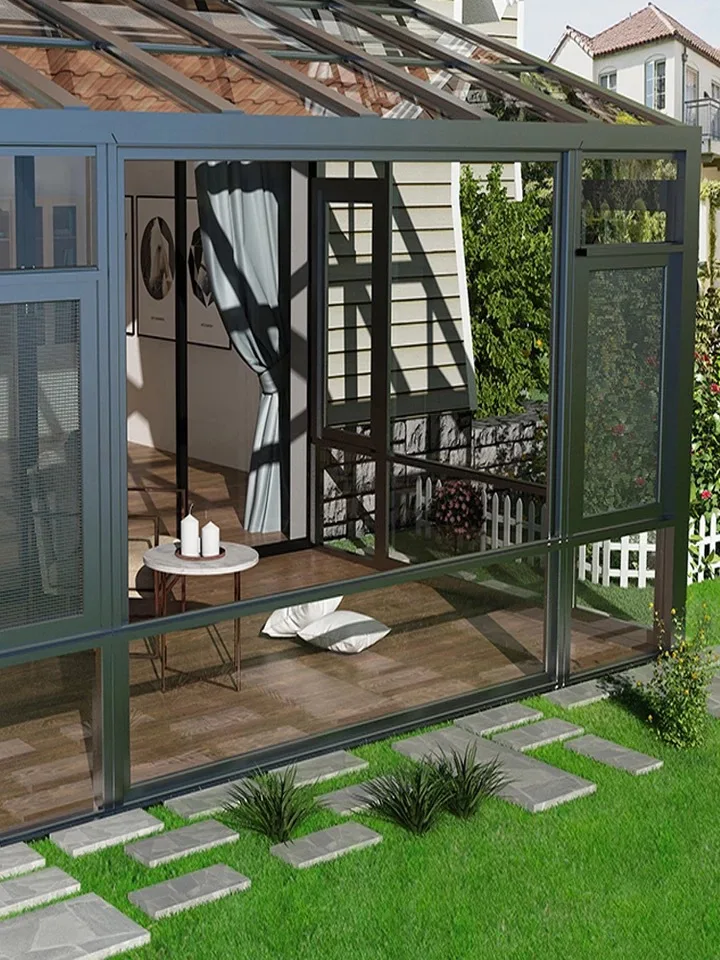 China Manufacturer Aluminum Sun Room Glass House Outdoor Customized