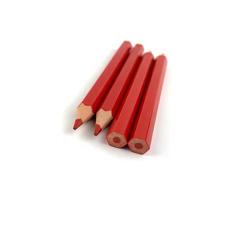 3.5' Short Plastic Kids Drawing Red Colored Pencils Bulk - China