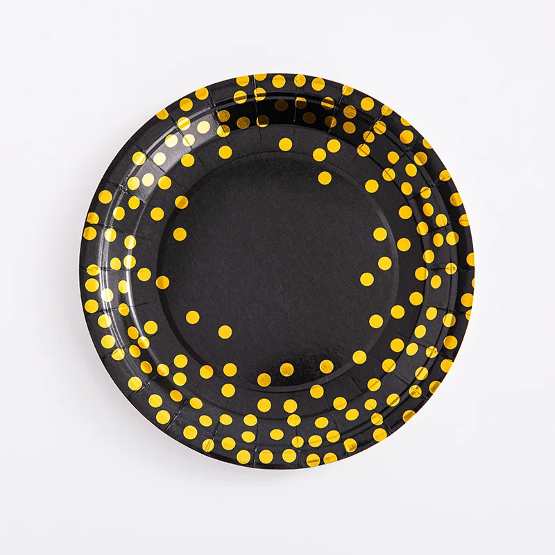 No Moq Fully Customized Disposable Paper Plates Set Party Plates Cups Napkins Sets Party