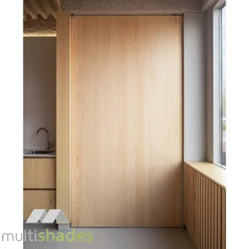 Multishades Interior Wood Pivot Door Solid Wood Wooden Off-Axis Door Swing Style Feature for Modern Home Interior Spaces