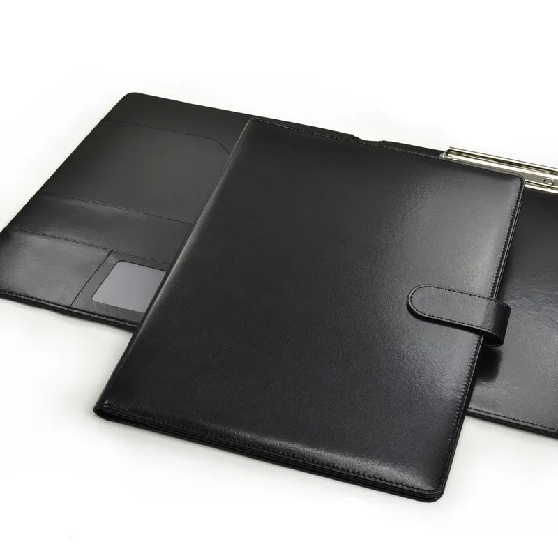 Wholesales Factory Price  Conference Folders Custom Embossed logo File Folder  A4 PU Leather Portfolio Folder