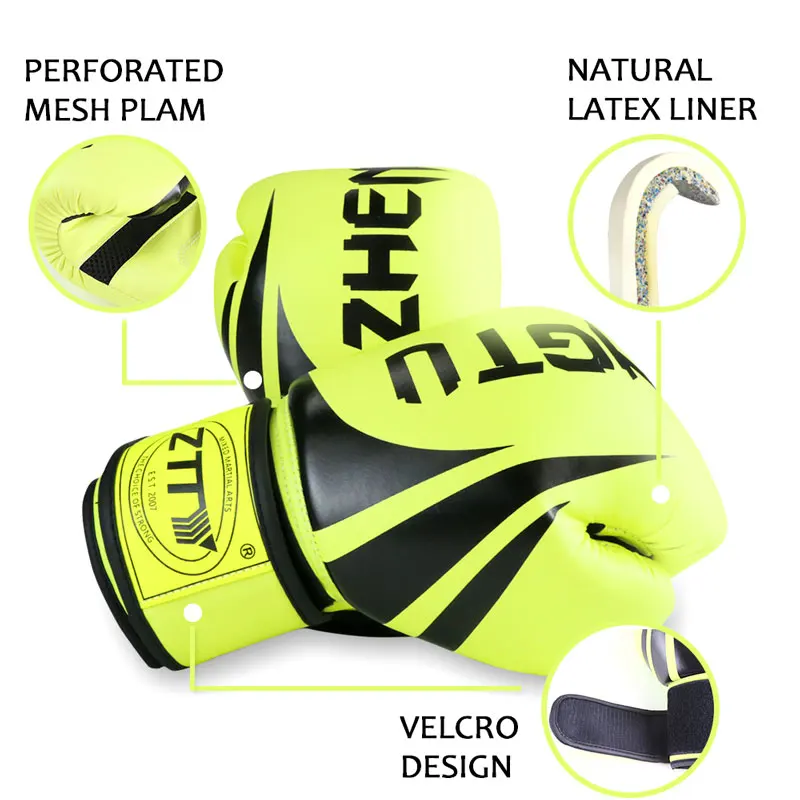 Custom Logo  Boxing Gloves High Quality Durable Shiny Pu Training Boxing Gloves Leather 8oz 10oz 12oz 14 oz