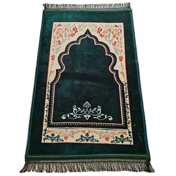 Cushioned Raschel thick and soft beautiful luxury muslim prayer anti slip praying mat