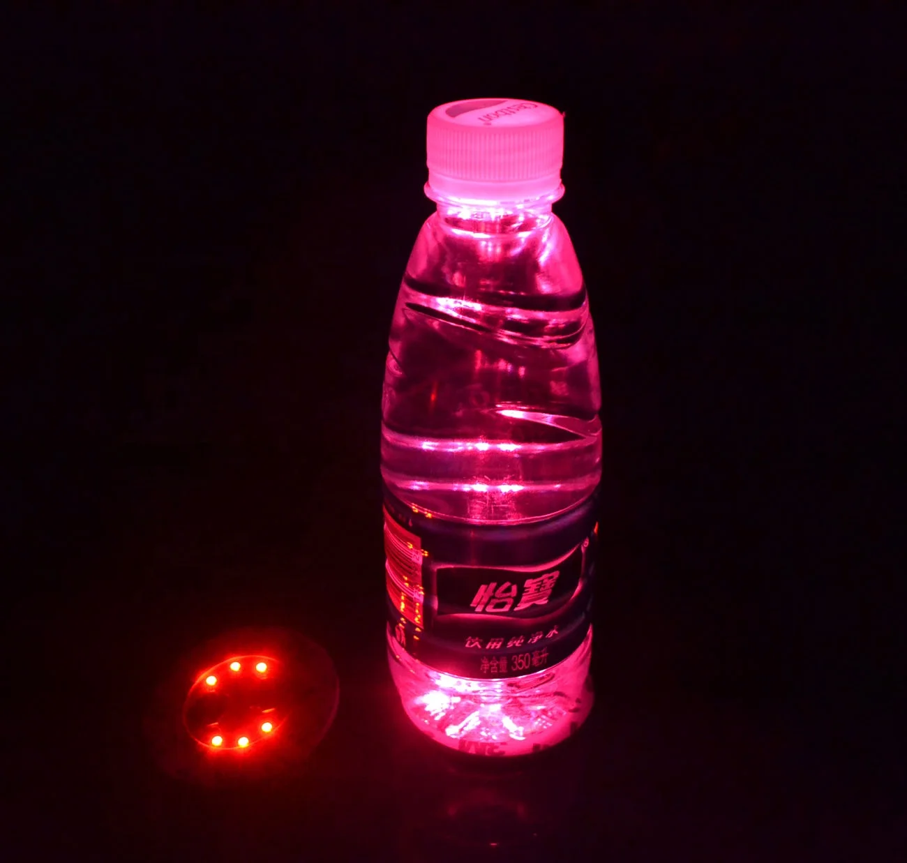LINLI 4 LED Bottle Sparklers for Wine Liquor Champagne Bottle Light up Flashing Bottle Sticker Light Cup Holder for Party Bar
