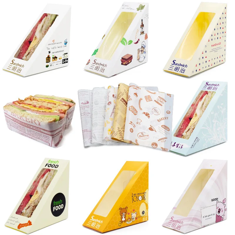 Unieke Nuttig Aangepaste Kartonnen Sandwich Verpakking - Buy Driehoek Sandwich Doos,Driehoek Sandwich Zak,Wegwerp Milieuvriendelijk Papier Sandwich Pakket Product on Alibaba.com