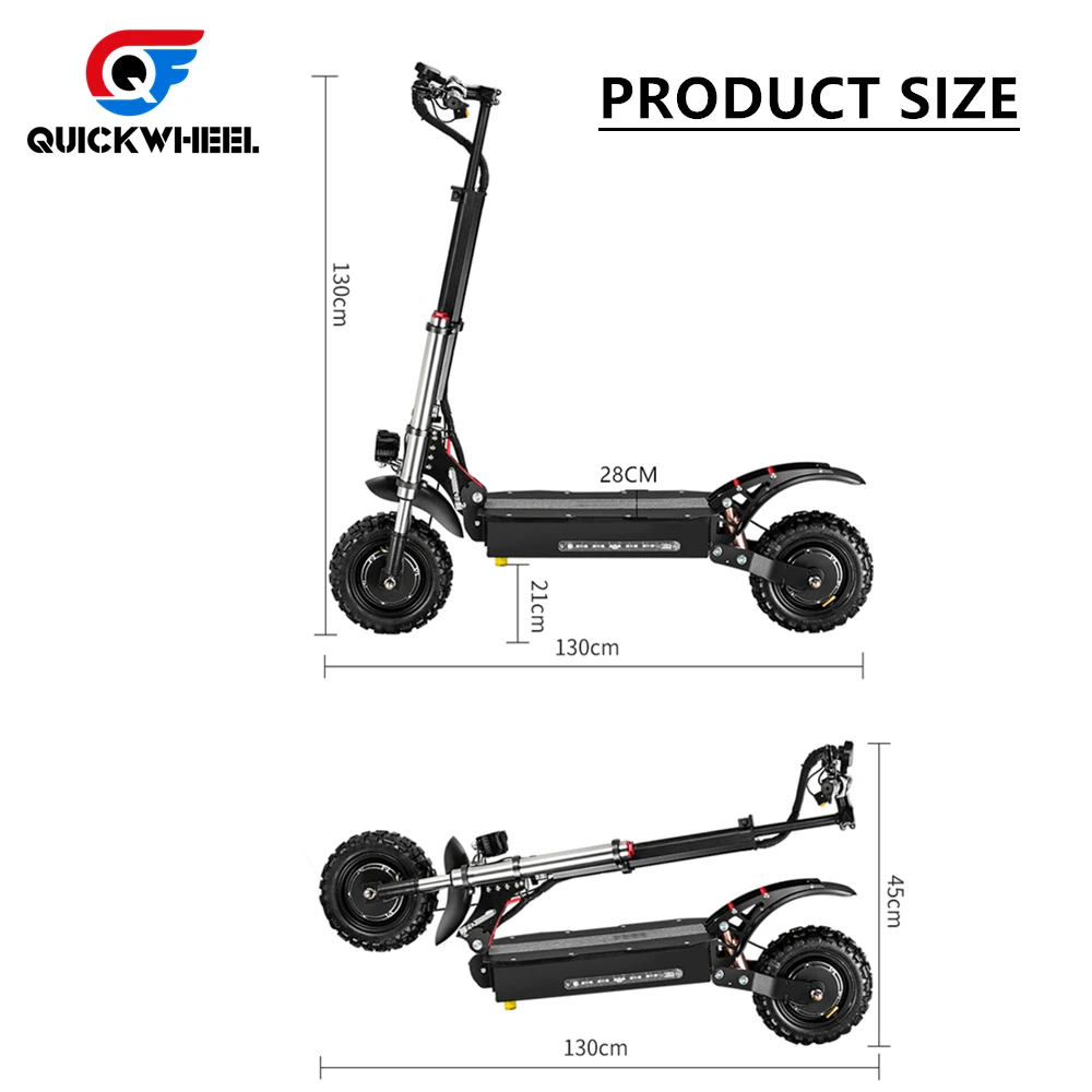 Quickwheel Explorers 11 Inch 5400W Foldable Electric Scooter With Seat Adult 2 Wheel Stand up Electric Scooter Price in India