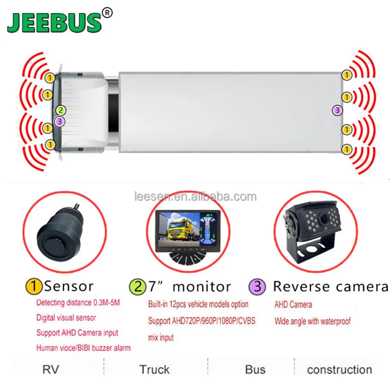 8 Sensors with Backup Car View Reverse Camera  Ultrasonic Digital Visual Radar Parking Sensor Monitor System