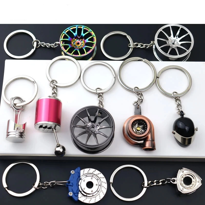 Auto Turbo Keychain Alloy Wheel Key Rings 6 Speed Shifter Gear Key ...