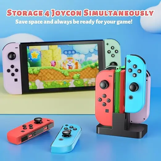 product charging dock compatible with nintendo switch for joy con  oled model controller charger stand station charger-32