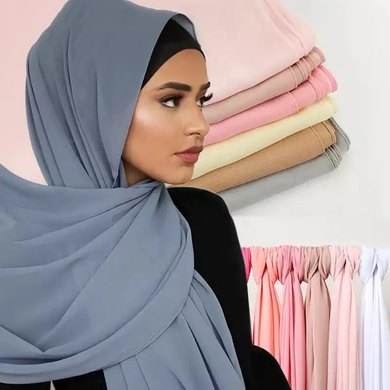 High Quality Popular Summer Solid Color Muslim Hijab Shawls Plain Chiffon  Scarf - Buy Chiffon Hijab,Chiffon Scarf,Muslim Chiffon Hijab Product on  Alibaba.com