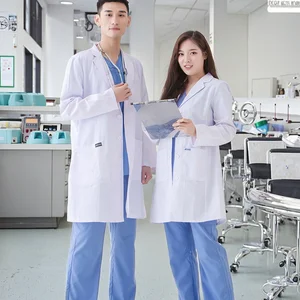 Factory Wholesale Custom White Polyester/Cotton Woven Unisex Lab Coat Doctor's Overalls Food Factory Overalls