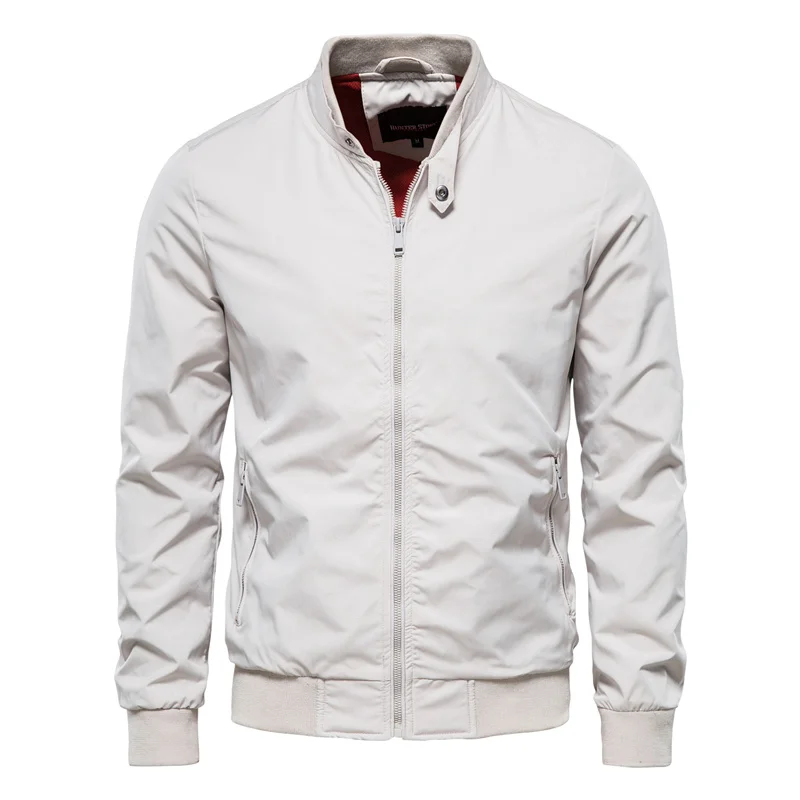 Men's Jacket Solid Colour Stand Collar Casual Winter Outerwear_voghion.com