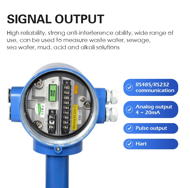 RS485 Electromagnetic Magnetic Flowmeter 2 4 8 Inch Pipeline Liquid Oil Sewage Split Digital Water Flow Meter