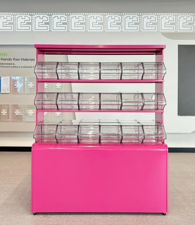 Shell Ecobox Rack Ecobox Customized Candy Shelf Stand Plastic Food Bin Pick and Mix ...