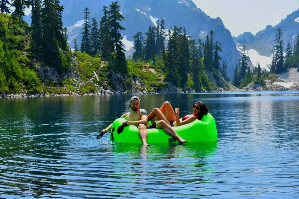 Portable Inflatable Lazy Sofa Lay Bag Camping Sofa Bed Break Inflatable  Bean Bag Sleeping Pod