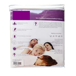 Removable 220 GSM Terry 100% Breathable Waterproof Mattress Cover for Home/hotel/hospital