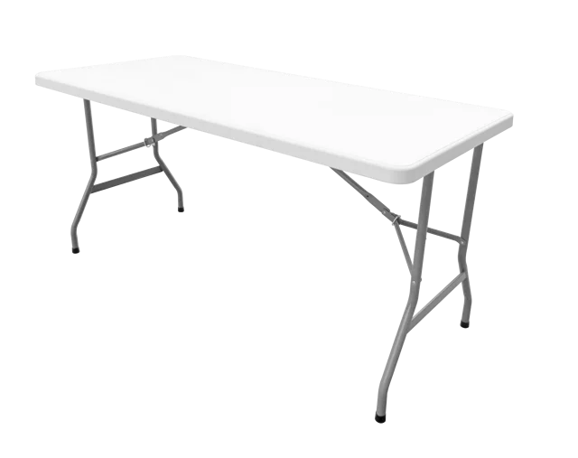 6ft 8ft white Rectangular Folding Outdoor TablePlastic Outdoor Pation Folding In Half Table Chairs 8ft Plastic Table Non Folding