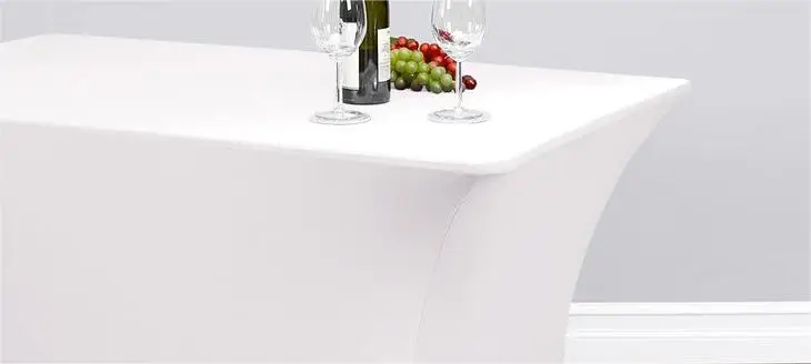 Stretch rectangular table cloth spandex table cover custom printed logo polyester for banquet party and wedding