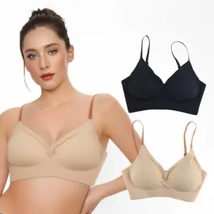 Seamless Wireless Push-Up Bra Full Coverage Everyday Custom Logo Cup Bra with No Underwire Wire-Free Supportive Bra for Women