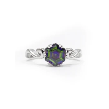 Haosiqi wholesale elegant and stylish silver ring crystal quartz ring for lady