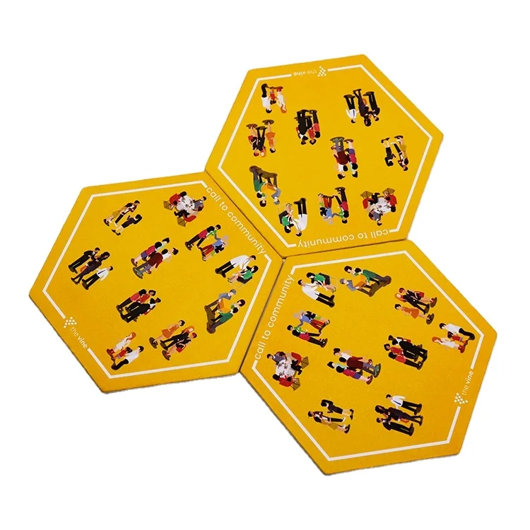 Custom Hexagon Coasters Cheap Cardboard Recycled Round Tissue Absorbent Paper Coaster Promare coaster