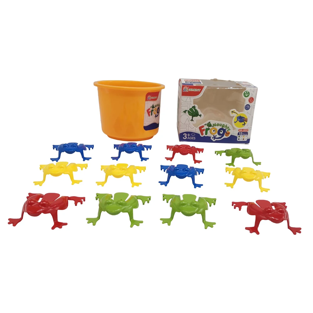 12pcs colorful mini plastic frogs toy