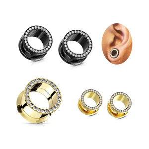 Stainless Steel Ear Plug Tunnels 2mm ~16mm Flesh Plugs Piercing Expander Stretchers Earrings Fashion Ear Piercing Jewelry