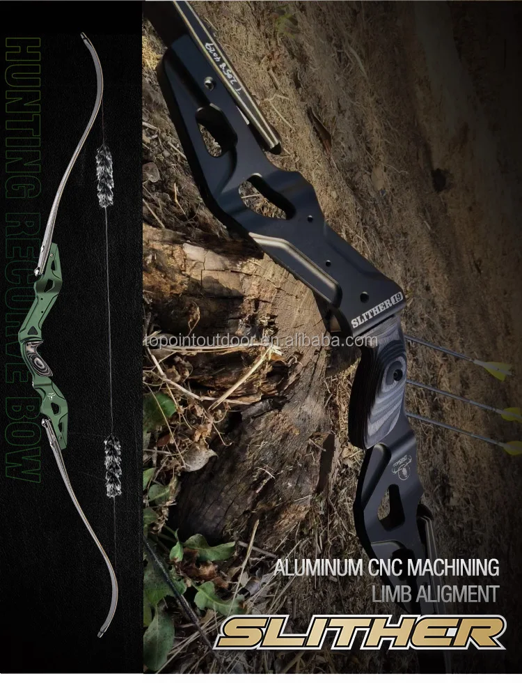 Topoint Archery Recurve Bow Riser Slither 19" - CNC Milled for Hunting