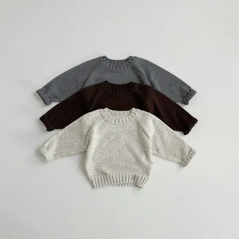 Baby Clothes Children Korean-style Autumn and Winter Baby Sweater Fashion Color Point Cotton Knitted Warm Sweaters Baby Tops