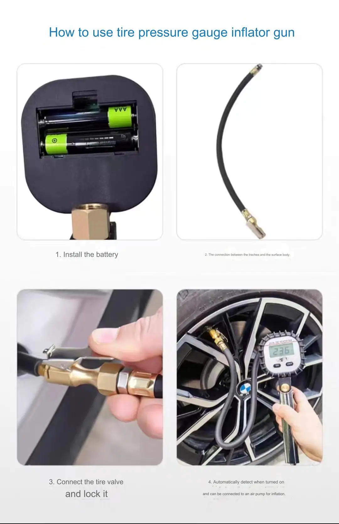 Air Tire Inflating Gun Rectangular Blackstone Series Portable Digital Air Tire Inflating Gun