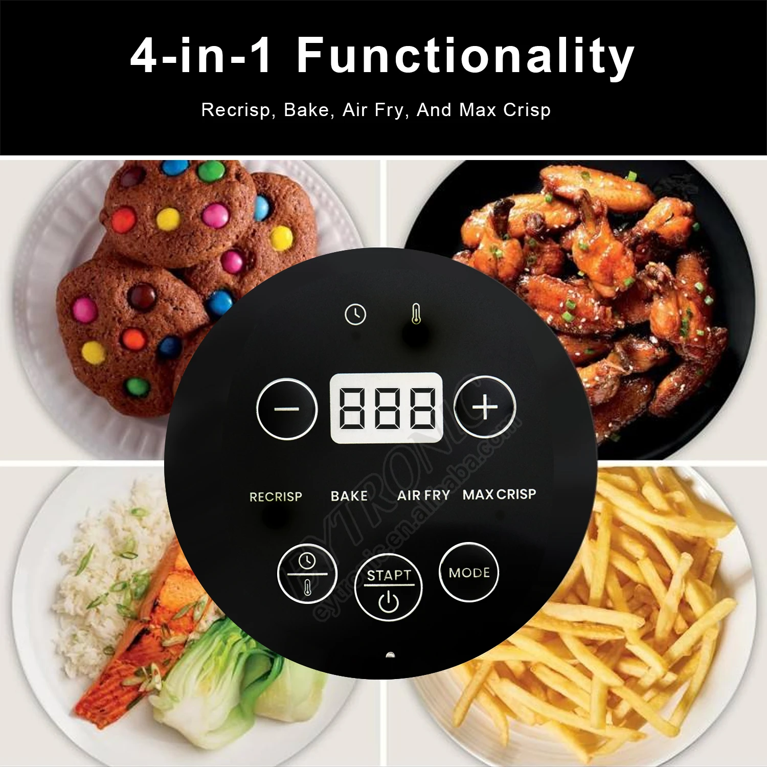 4.2L Newest Multi-Function Oil Free Air Fryer Kitchen Appliance with Rapid Smart Electric Digital Glass Air Fryer