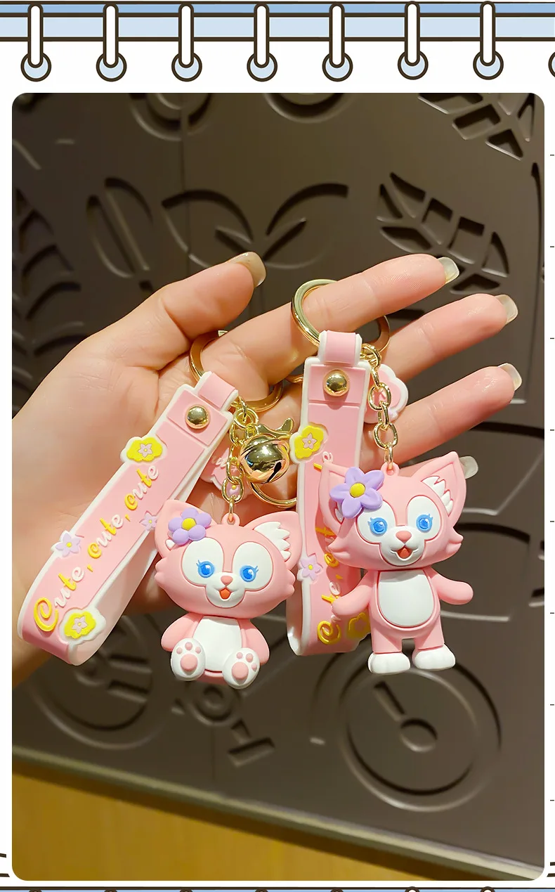 Cartoon Cute Lina Belle Car Keychain Soft Glue Pendant Pink Fox Couple Backpack Decoration Xinshu B176 Lingna Belle