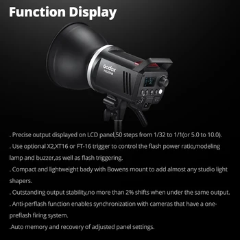 Godox MS200V Professional 2.4G Built-in Wireless Receiver Lightweight Bowens Mount Photography Studio Flash Light Box detail image