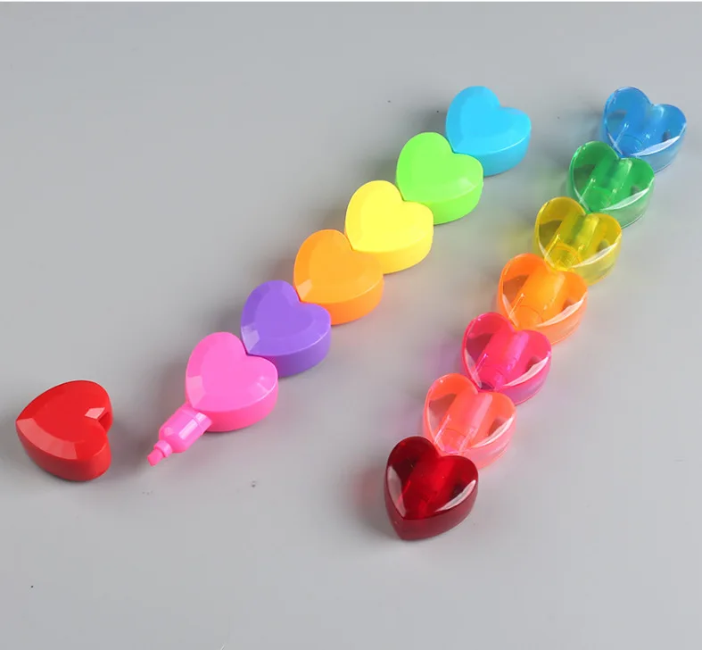 Pastel Colors Heart For Children's Painting Highlighters Pen Multi