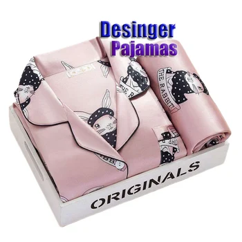 girls sleepwear two piece wholesale pajama set satin silk pajamas designers pyjamas short pajama for women