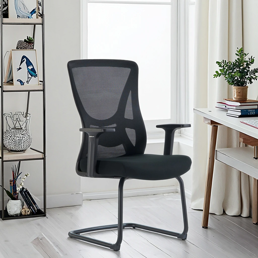 Leer Hot Sale Modern Style Adjustable Ergonomic PU Office Chair with Footrest Swivel Feature Steel Base for Computer Desk Work 2