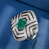 Anillo de esmeralda de tamaño abierto
