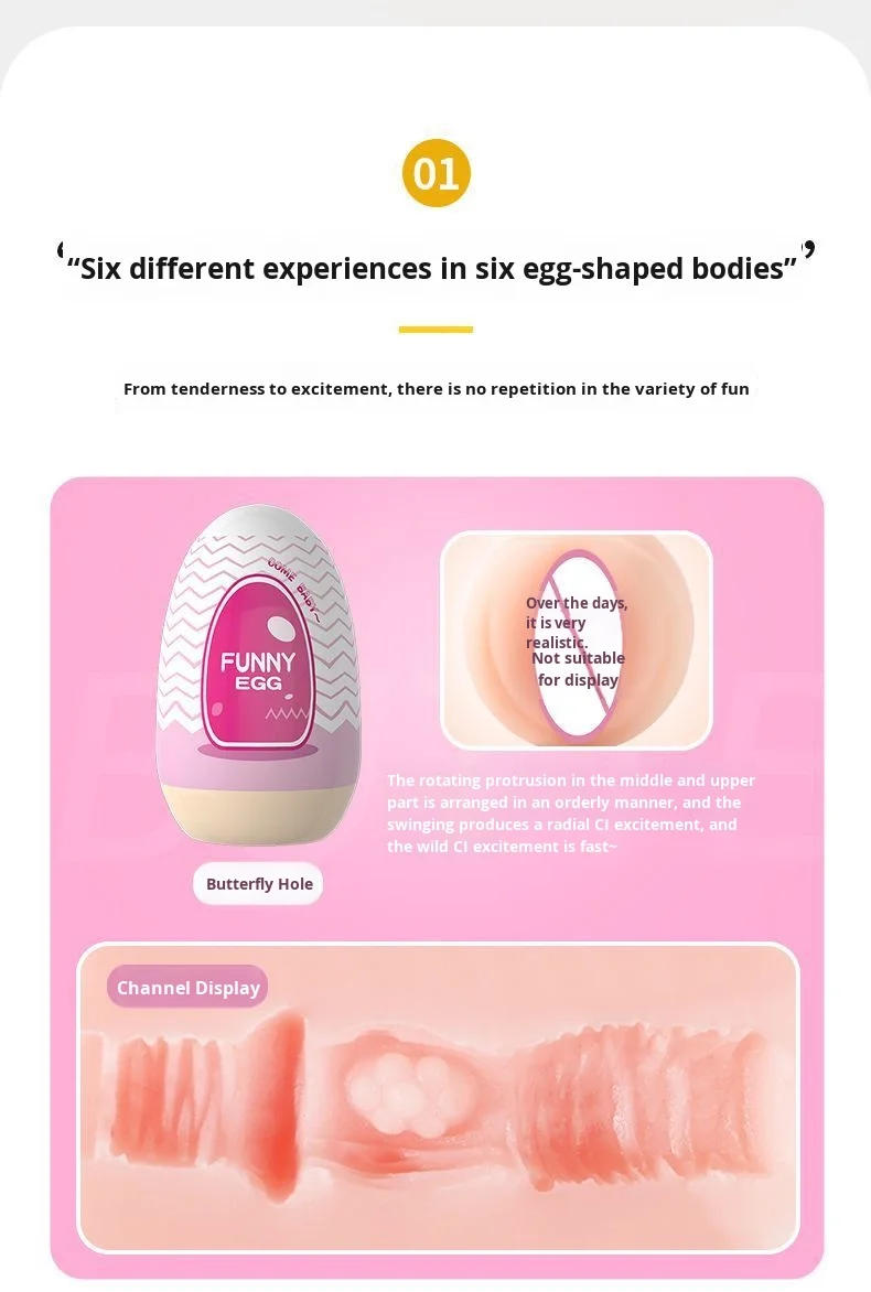Portable egg masturbator packaging and contents