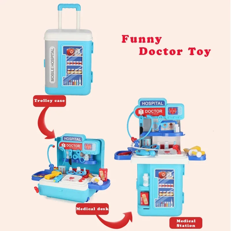 Детский развивающий Тяговый стержень высшего качества «сделай сам» ролевая игра операционная больница 3 в 1 чемодан набор врачей игрушка