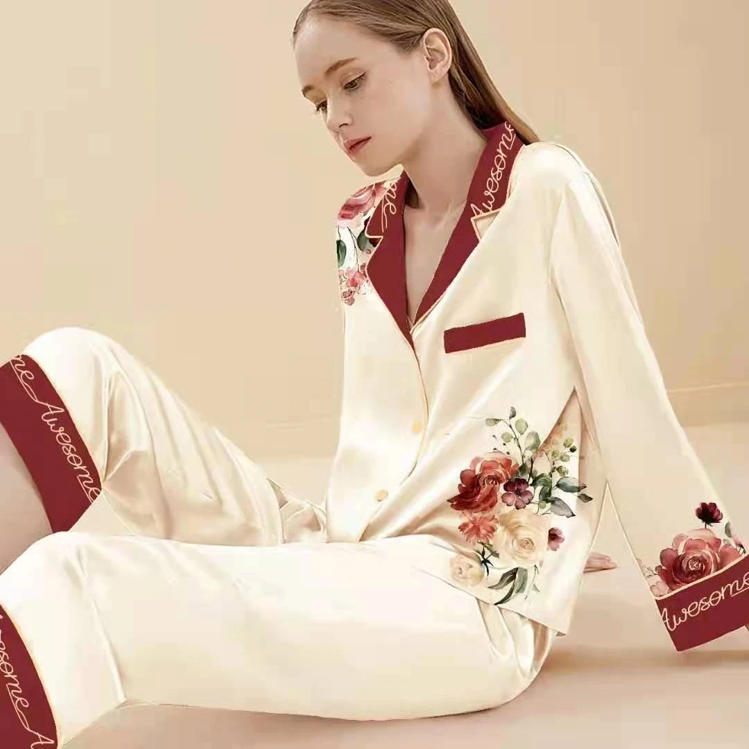 Luxury Animal Silk Satin Pajamas 