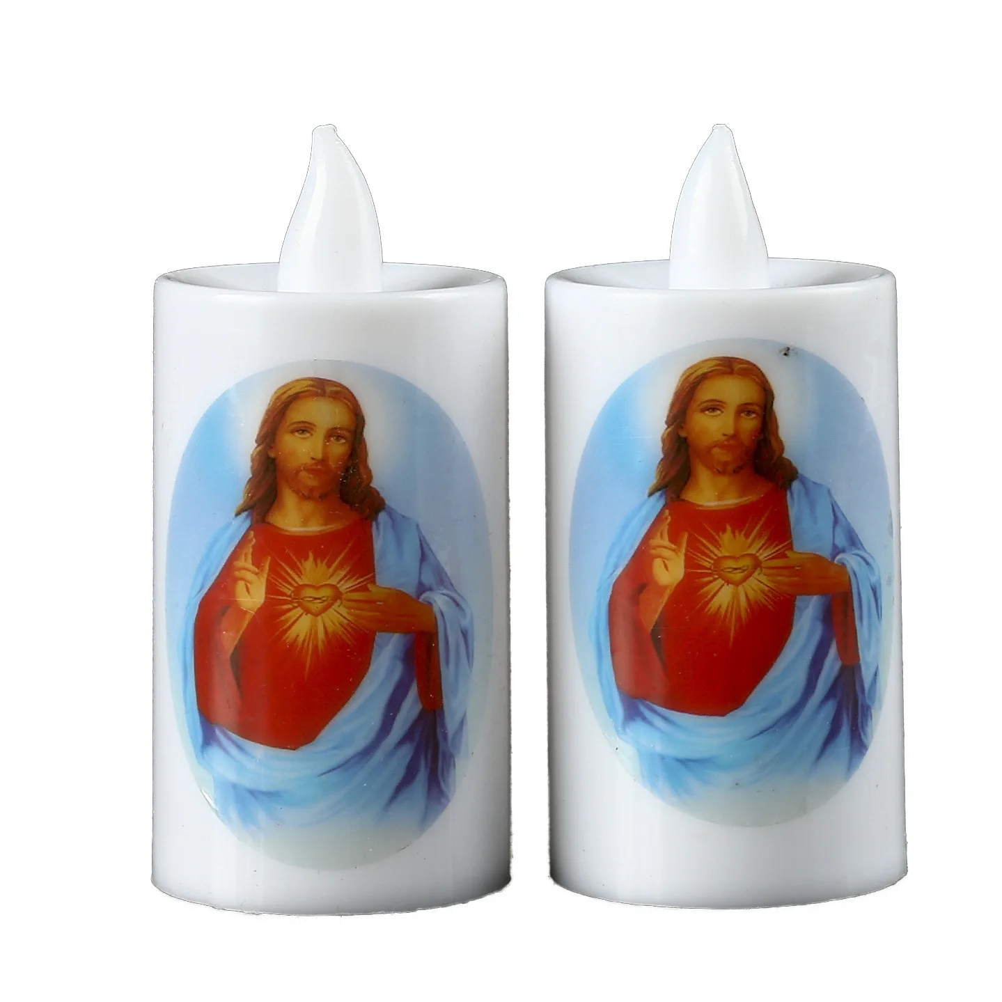 Sacred Heart Of Jesus Led Flameless Devotion Prayer Candle Religious