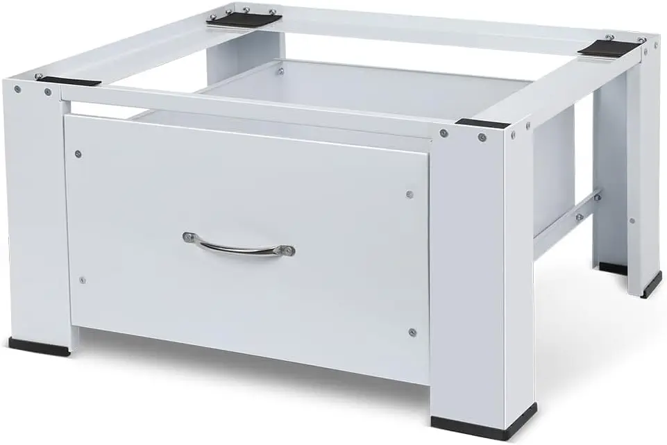 Washing Machine Base with Integrated Drawer Adjustable Pedestal for Tumble Dryer Fits Under Any Washing Machine